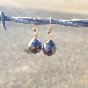 Tahitian pearl drop earrings